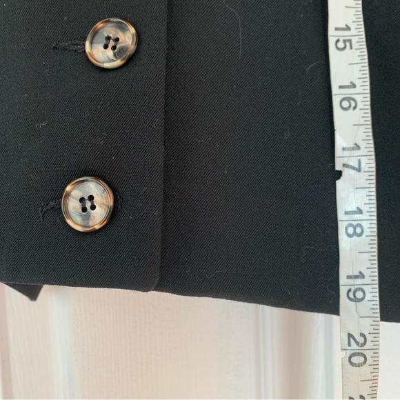 Vintage 100% Wool Black Double Breasted Cropped Blazer 8 - Picture 5 of 7